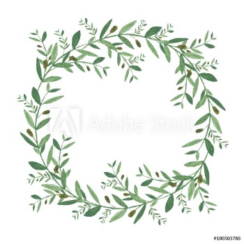 Picture of Watercolor olive wreath